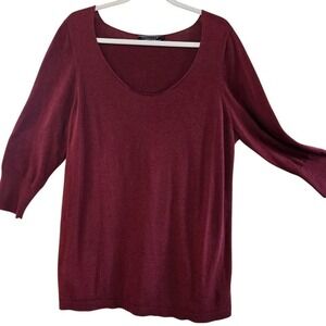 Peruvian Connection 100% Pima cotton, burgundy, lightweight, sweater, Size XL
